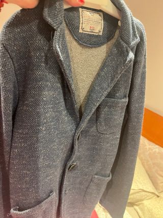 Chaqueta H&M paño niño azul