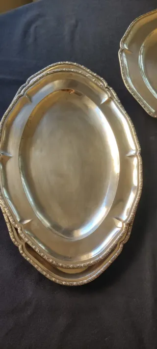 Juego 3 bandejas alpaca plateada