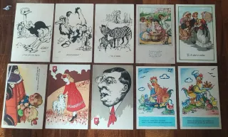 Lotto 10 cartoline umoristiche vintage