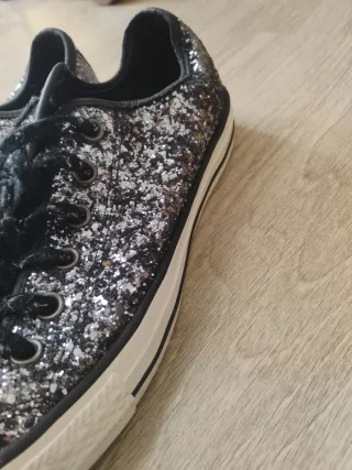 Converse All Star Glitter Nero/Argento