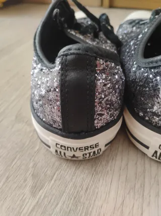 Converse All Star Glitter Nero/Argento