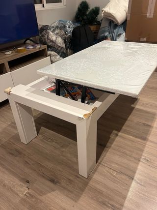 Mesa plegable madera y cristal