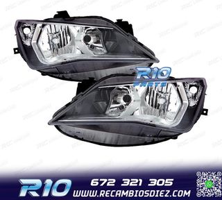 FAROS PARA SEAT IBIZA 12-17 FONDO OSCURO + CROMO