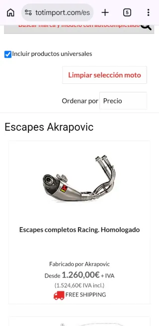Escape Akrapovic Kawasaki Ninja 650
