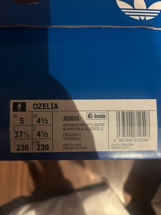 Adidas Ozelia Trainers White/Grey – Size EU37 1/3