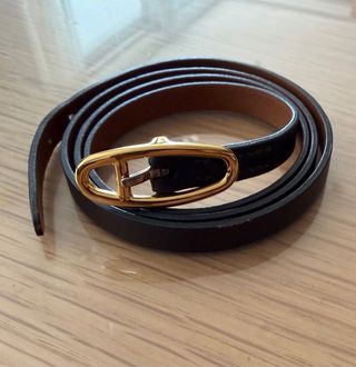 Pulsera Hermès Cuero y Oro Nueva