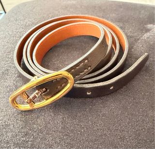 Pulsera Hermès Cuero y Oro Nueva