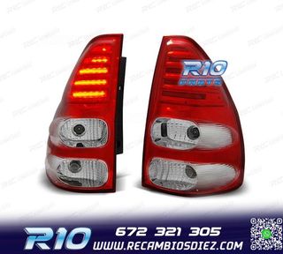 PILOTOS TOYOTA LAND CRUISER FJ120 03-08 LED ROJO CROMO