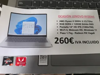 Portátil Lenovo Ryzen 5 3500 / Windows 11