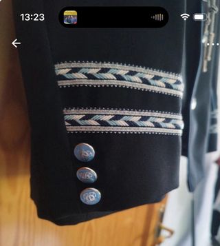 Traje comunión negro y azul talla16