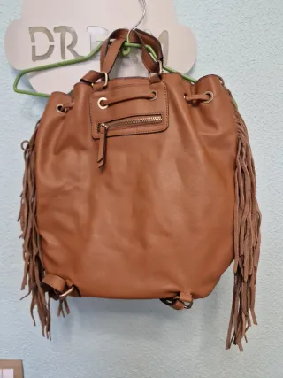 Bolso boho flecos varios tejidos
