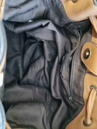 Bolso boho flecos varios tejidos