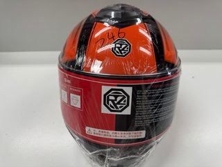 Casco Moto RZ Negro Naranja