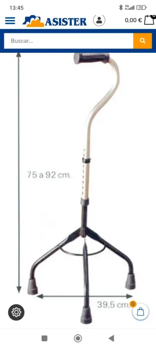 Bastón Trípode Aluminio Ajustable