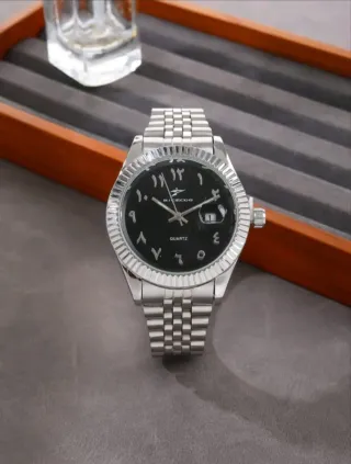 Reloj RICECGO Cuarzo Hombre Negro/Plata