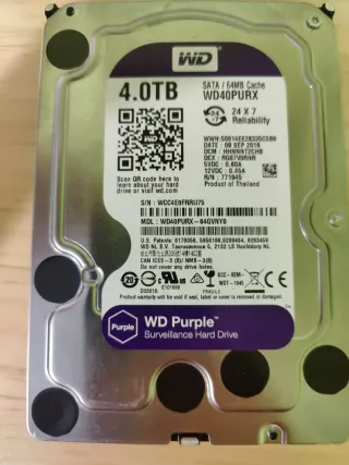 Disco Duro WD 4TB Purple WD40PURX