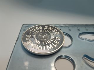 Medalla Plata 100 Años Mercedes Benz 24grs 40 mm