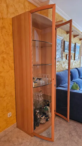 Vitrina Cristal Madera de Haya Curva