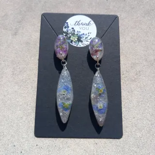Pendientes Resina Flores naturales Artesanales