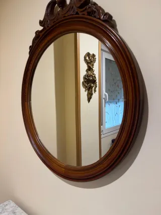 Mueble recibidor vintage madera y mármol