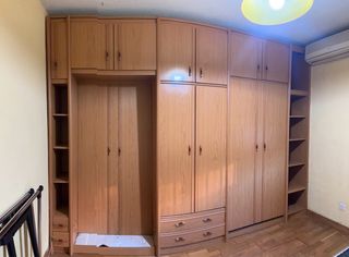 Mueble modular madera armario y cama