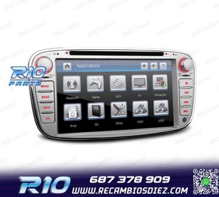 RADIO NAVEGADOR 7" PARA FORD REDONDA COLOR GRIS USB GPS TACT