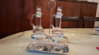 Set Oliera Acetiera Mepra Vetro Acciaio inox