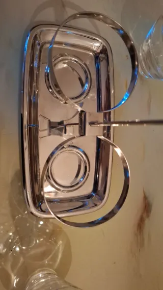 Set Oliera Acetiera Mepra Vetro Acciaio inox