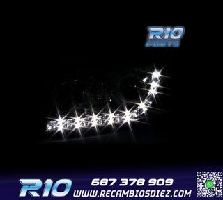 FAROS AUDI A3 8P 03-08 LUZ DIURNA LED FONDO CROMO