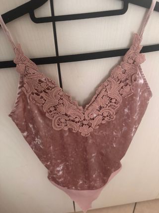 Body estivo primaverile color rosa cipria taglia S