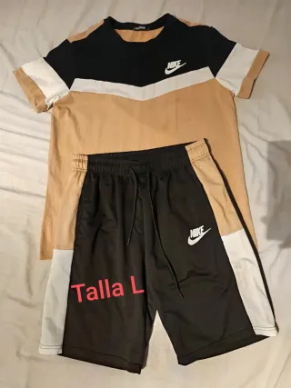 Conjunto Nike Talla L Camiseta y Pantalón Corto
