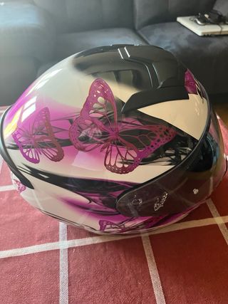 Casco Moto LS2 Mariposa Rosa