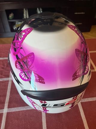 Casco Moto LS2 Mariposa Rosa
