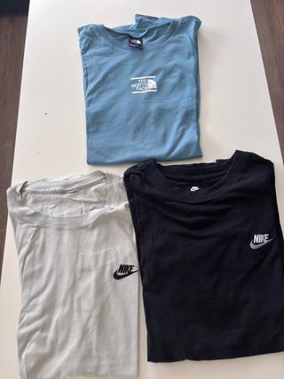 Lote 3 Camisetas Nike y The North Face Talla L
