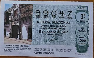 Lotería Nacional 8 de Agosto 1987