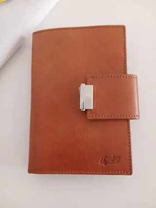 Cartera de piel mujer marrón