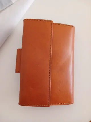 Cartera de piel mujer marrón