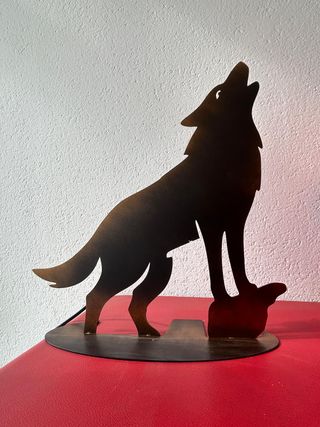 Lampada Lupo Ululante Nero/Oro Metallo