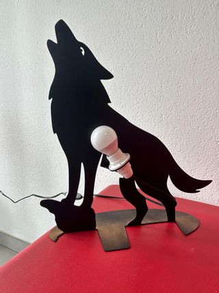 Lampada Lupo Ululante Nero/Oro Metallo