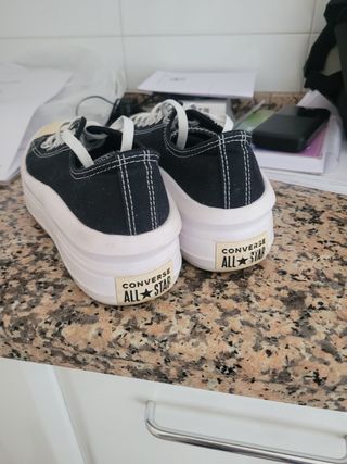Converse Negras Plataforma Talla 40