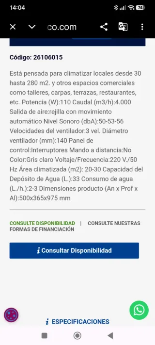 Ventilador evaporador industrial CoolVent
