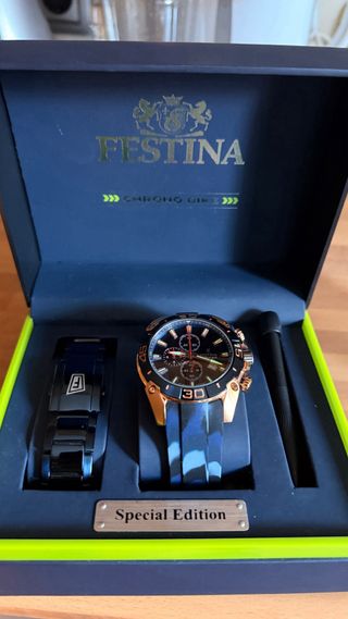 Reloj Festina Chrono Bike Negro y Dorado