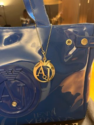 Borsa Armani Blu in Pelle Scamosciata