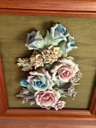 Set 2 Cuadros Flores Porcelana