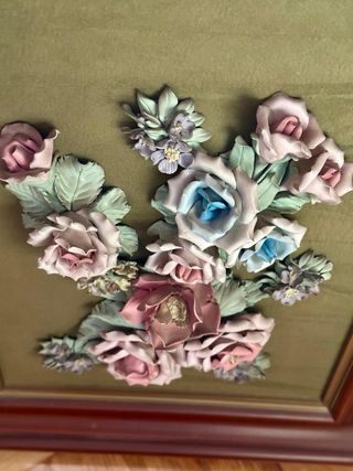 Set 2 Cuadros Flores Porcelana