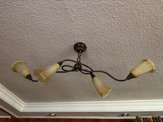 Lámpara de techo cristal y metal