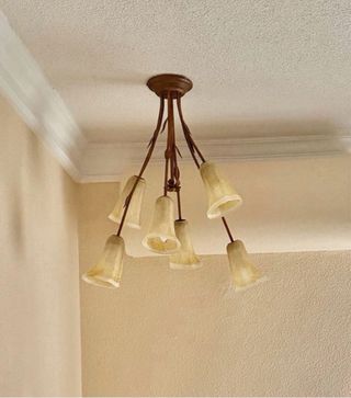 Lámpara de techo cristal y metal