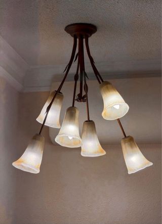 Lámpara de techo cristal y metal