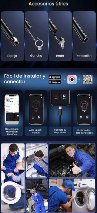 Endoscopio HD 1920 IP67 5m Camara inspeccion Nuevo