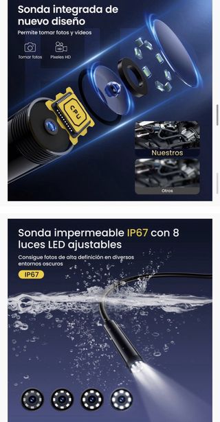 Endoscopio HD 1920 IP67 5m Camara inspeccion Nuevo